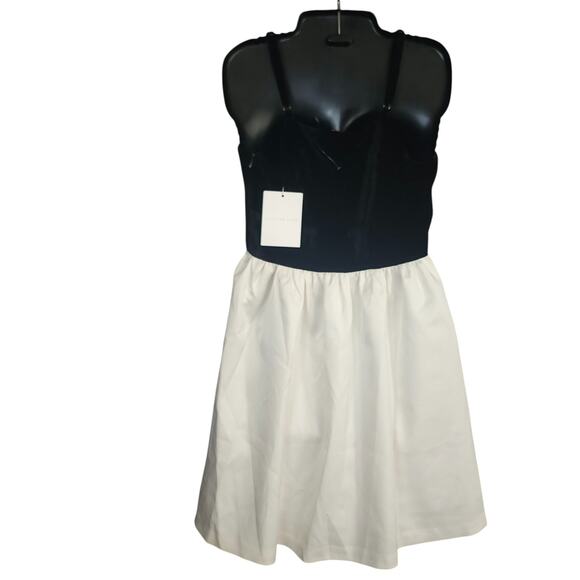 ENDLESS ROSE‎ Women's Mixed Media Dress Medium Black Ivory Buckle NWT $140 - Picture 6 of 9